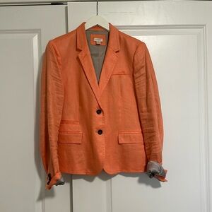 Linen J.Crew Coral Blazer